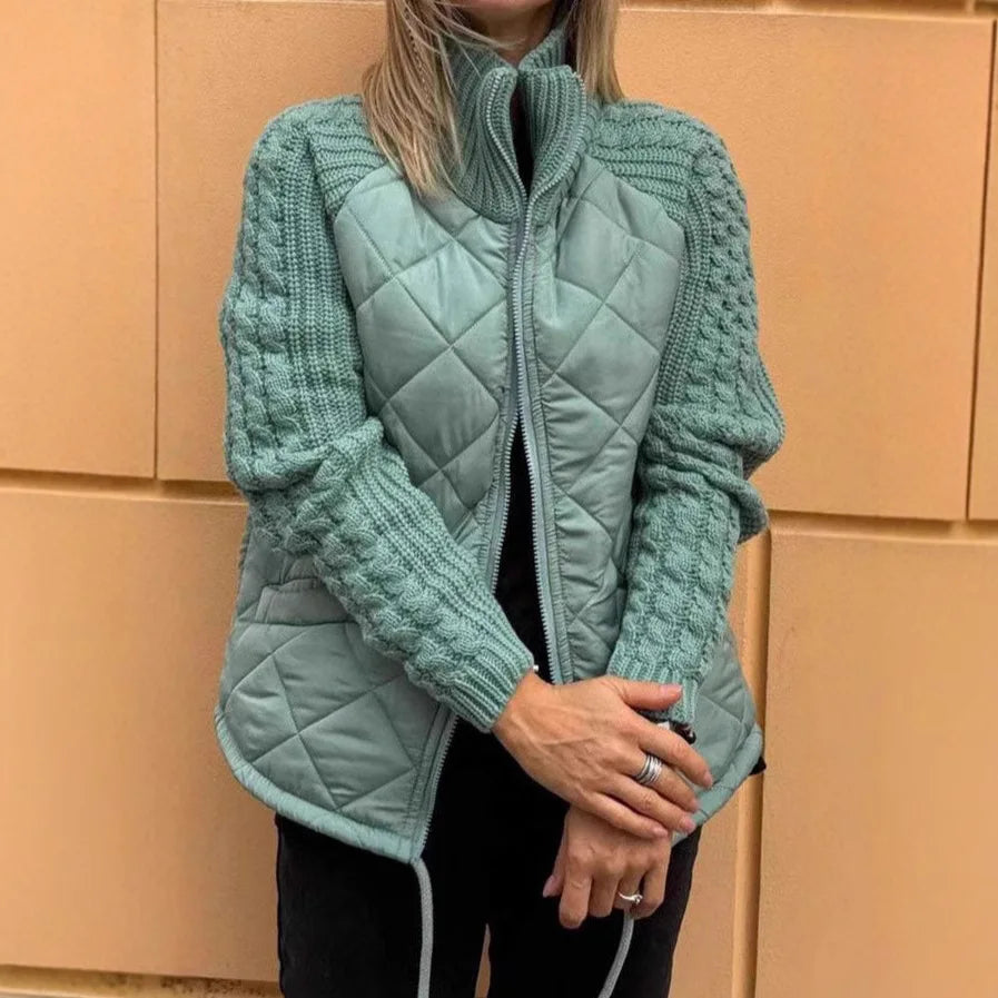 Elegant Casual Coat Women New Fashion Cardigan Zipper Long-sleeved Stand-up Collar Women's Jacket Cotton Jacket Womens Clothing