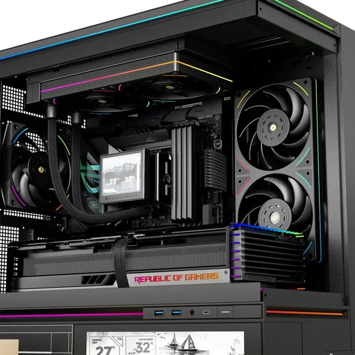 Thermalright 240mm Case Fan TL-UB24 CPU Cooling Fan ARGB 240mm 2 In 1 Fan Design Static Pressure Optimize Fan Reverse