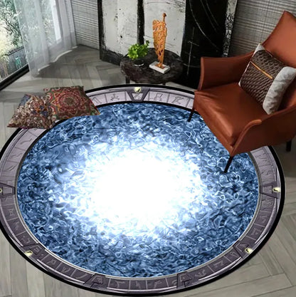 Galaxy-Inspired Round Rug Soft Non-Slip Floor Mat for Living Room Bedroom or Nursery Cozy Sci-Fi Themed Decor  Rugs Living Room