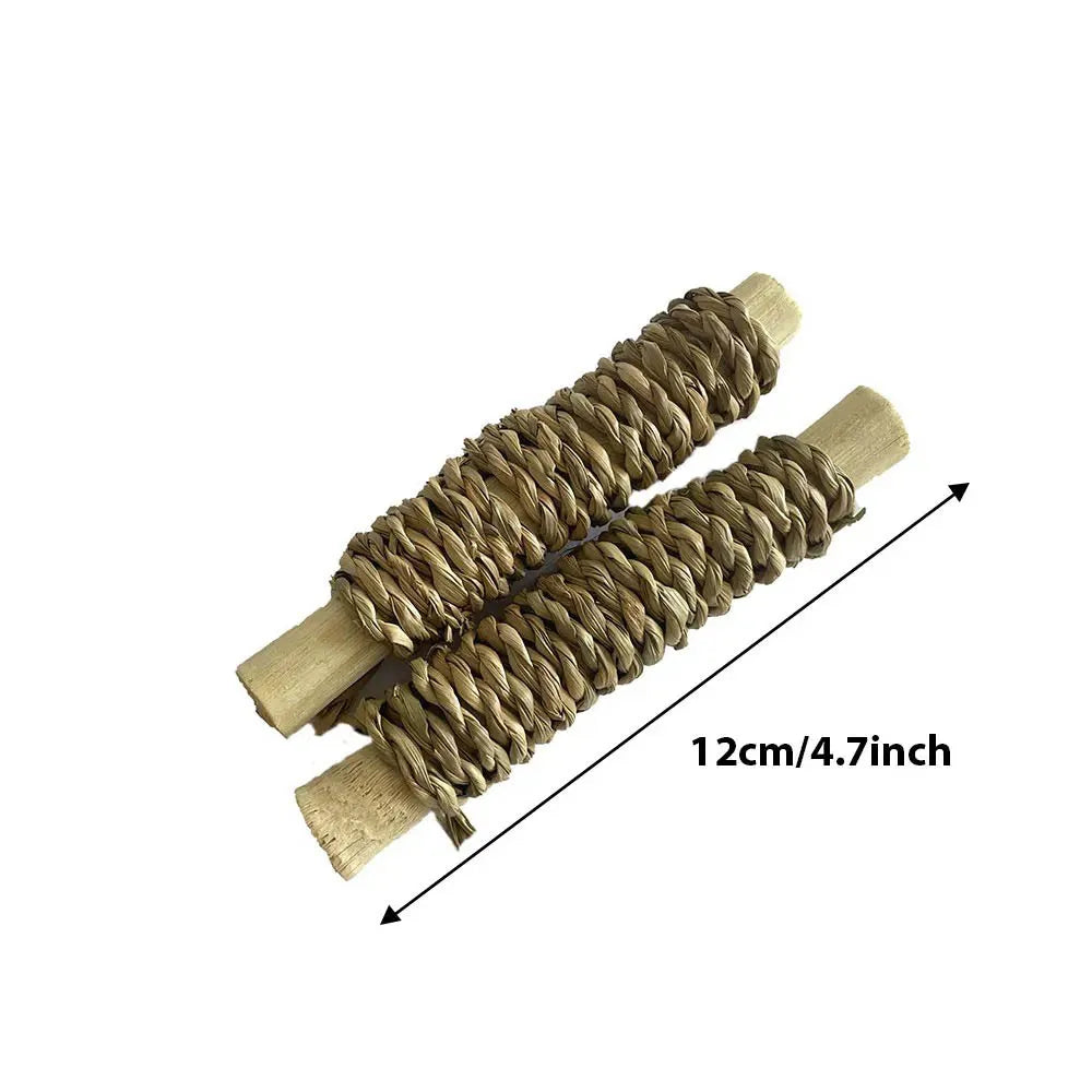 Pet Parrot Chewing Teething Toys Hamster Rabbit Hand-woven Straw Rope Carrot Corn Rattan Ball Toys Bird Cage Hanging Accessories