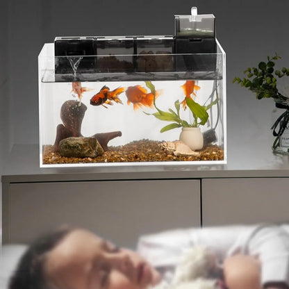 Three-in-one External Aquarium Filter Plastic Silent Fish Tank Filter Box Built-in Oxygenated Water Purifier Aquarium