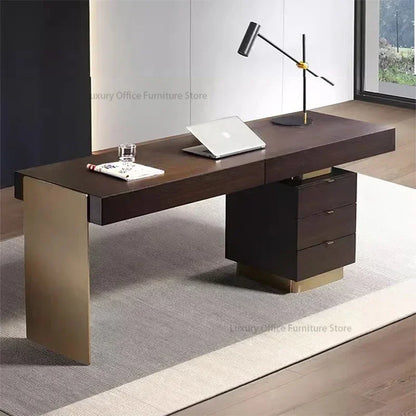 Italian Minimalism Office Desks Luxury Design Modern Study Office Desks Villa High-end Office Furniture Bureau De Chambre FYOD