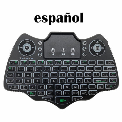 MRSVI V18 Mini Wireless Keyboard 2.4G BT Touch 7 Color Backlit French Spanish Russian Air Mouse Keyboard Gift for Android TV Box