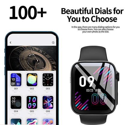 Smart Watch with1.68-Inch HD Display – Wireless Calling/Dialing, Alarm/Message Notifications, Fitness Tracking, Music Control.