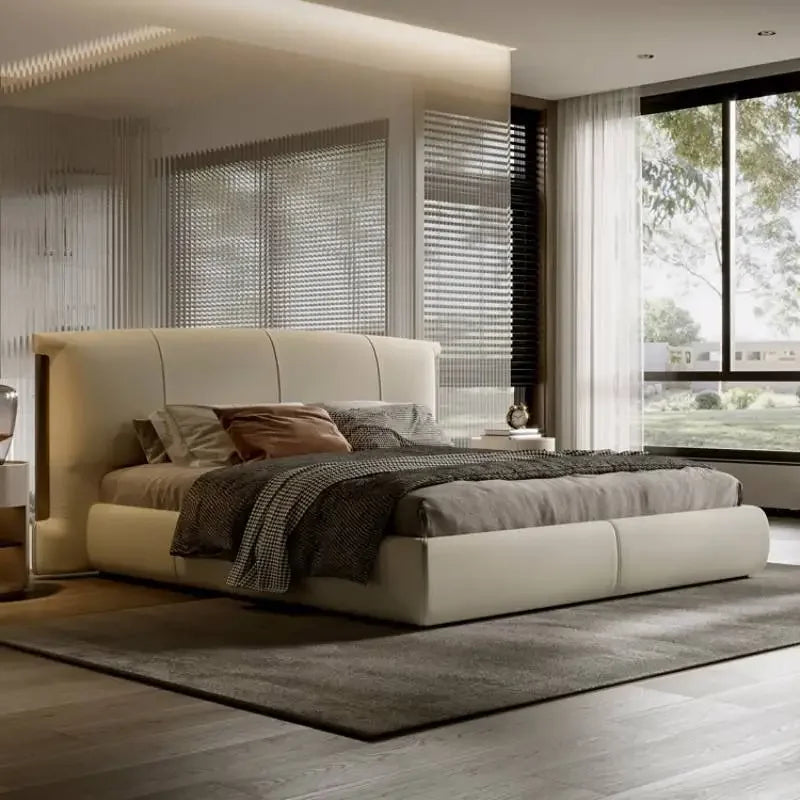 Aesthetic Elegant Double Bed Wooden Modern Bedroom Luxury Twin Bases Bed Queen King House Storage Camas De Dormitorio Furniture