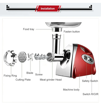 2800W Electric Meat Grinders Food Crusher Stainless Steel Multifunctional Vegetable Slicer Processor Chopper Kitchen Appliances