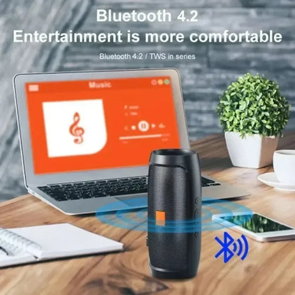 XIKCU Dual Speaker Bluetooth Speaker Stereo Outdoor Tfusb Playback Fm Voice Broadcasting Portable Subwoofer 50 Wireless Speaker