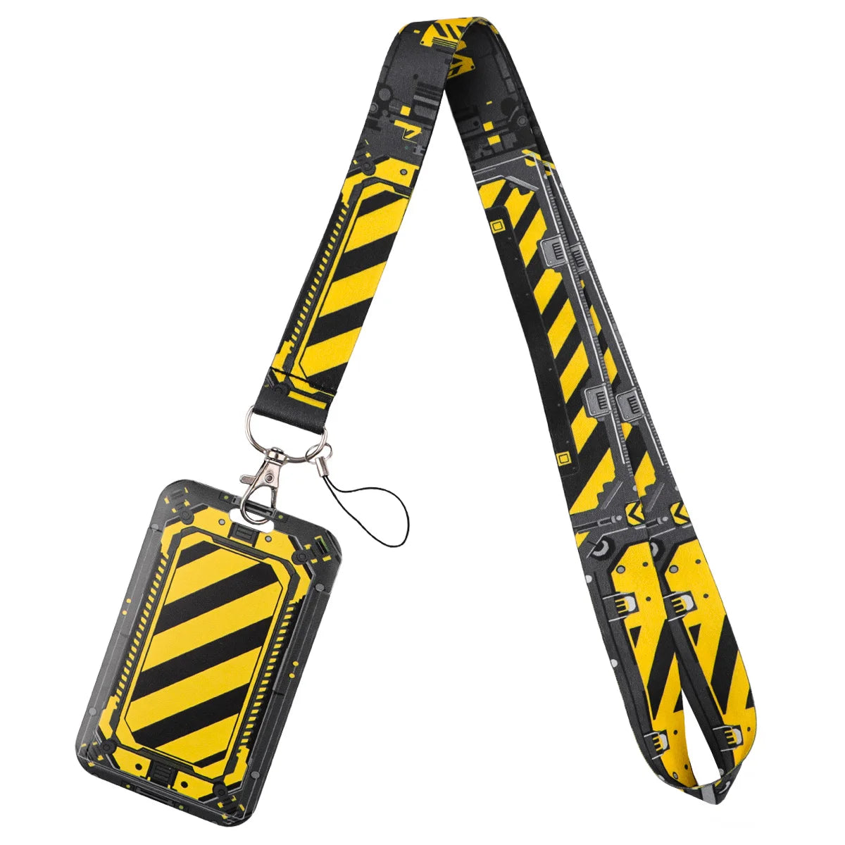 Classic Warning Strip Credential Holder Neck Strap Lanyard for Key Keychain USB Badge Holder Keyring Accessories Friends Gifts