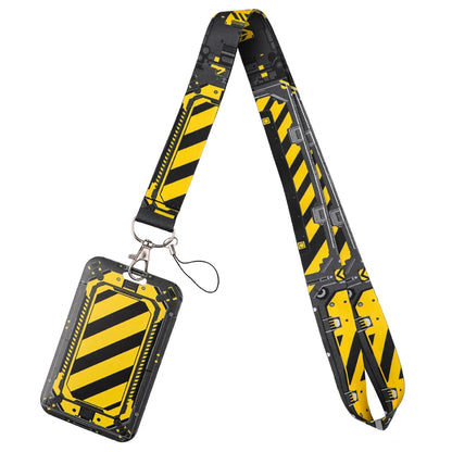 Classic Warning Strip Credential Holder Neck Strap Lanyard for Key Keychain USB Badge Holder Keyring Accessories Friends Gifts