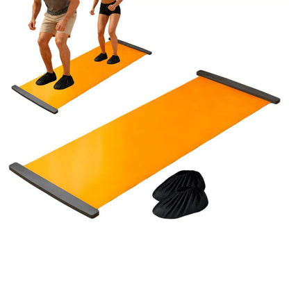 200cm Yoga Mat Skating Slide Board Household Sliding Fitness Training Board for Ice Hockey Roller Skating Leg Exercise