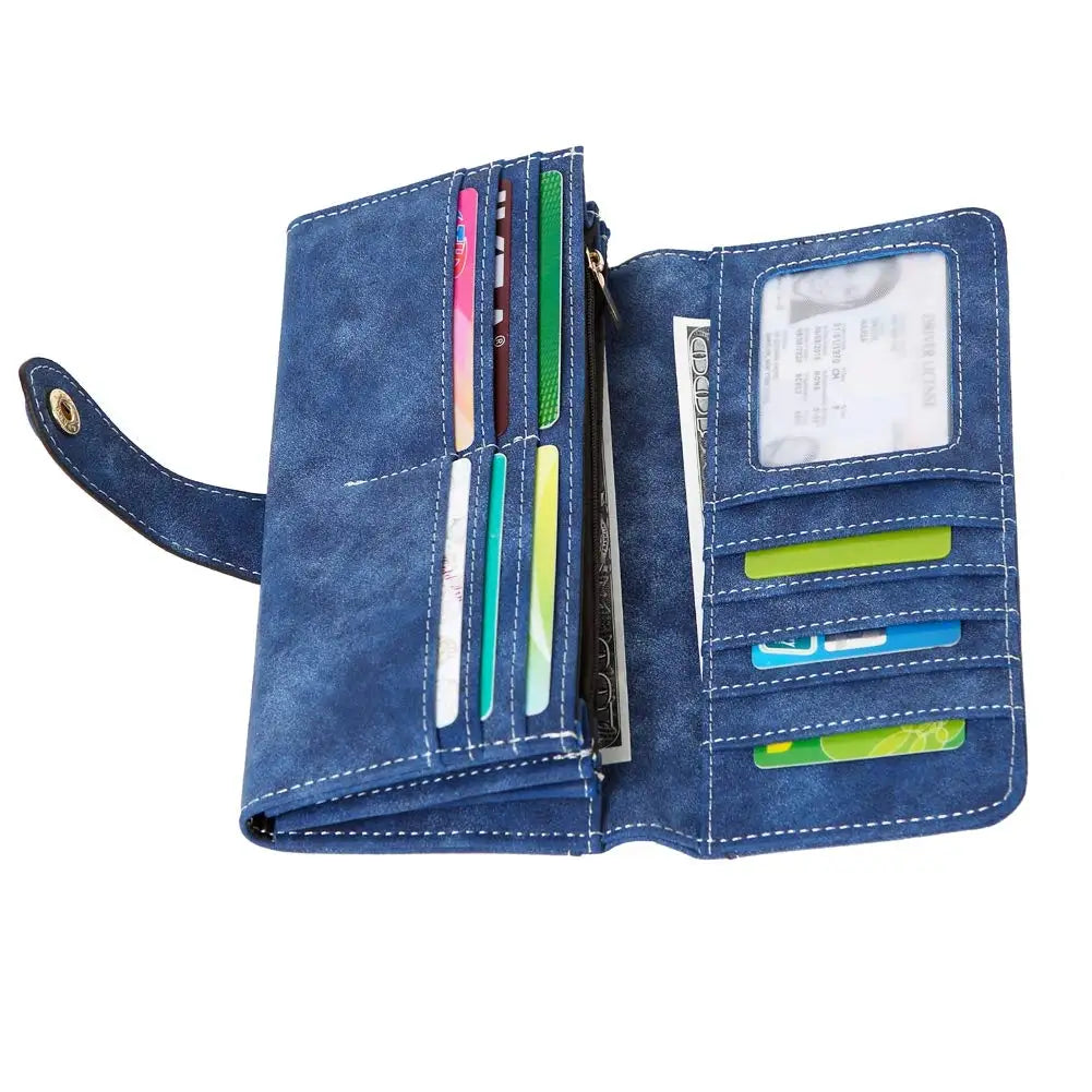 Vegan Pu Wallet 17 Card Slots Long Wallet 70% off Minimalist Wallet Credit Card Wallet Matte Leather Card Holder Pocket