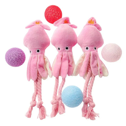 Pet Plush Toy for Small Large Dogs Cats Molar Toys Octopus Shape Interactive Cotton Rope Toy Dog AccessoriesTraining Squeaky