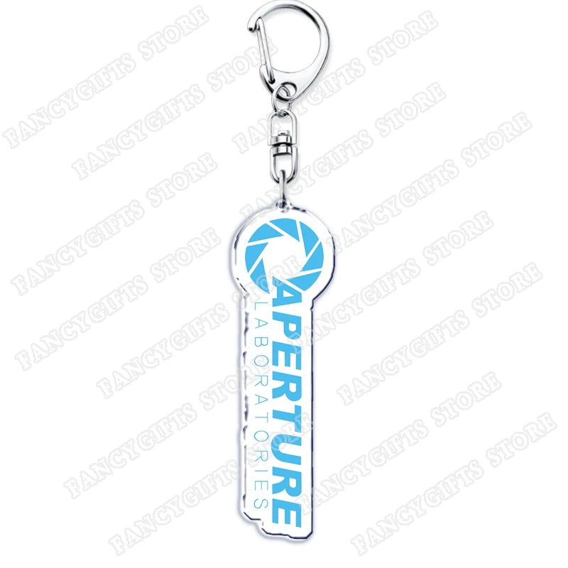 Popular Video Game Keychains for Accessories Bag Glados Aperture Laboratories Science Keyrings Jewelry Gamer Fans Gaming Gifts