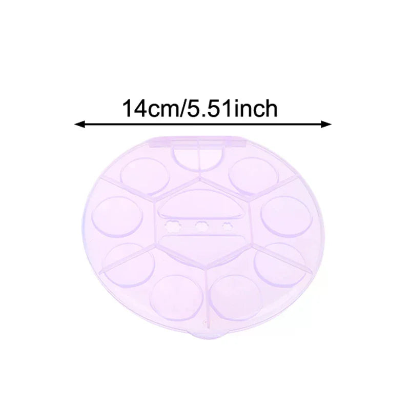 Nail Art Color Palette with Display Stand Plastic UV Gel Polish Holder DIY Drawing Paint Dish Manicure Tool