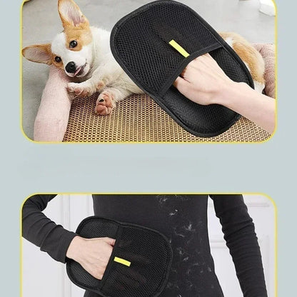 Pet Hair Removal Gloves Double Sided Reusable Grooming Tool for Dogs Cats Fur Static Cleaning Gloves for Carpets Furniture