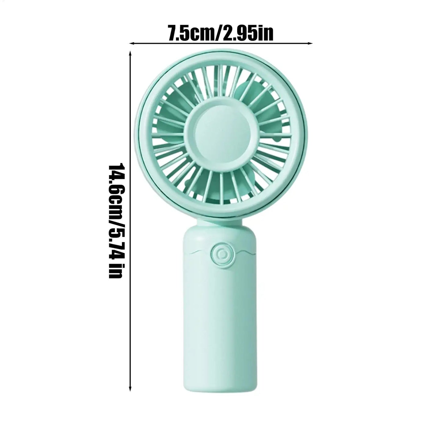 Portable Handheld Fan 3 Speed Adjustable Quiet USB Rechargeable Mini Personal Fan for Indoor Outdoor Home Office School