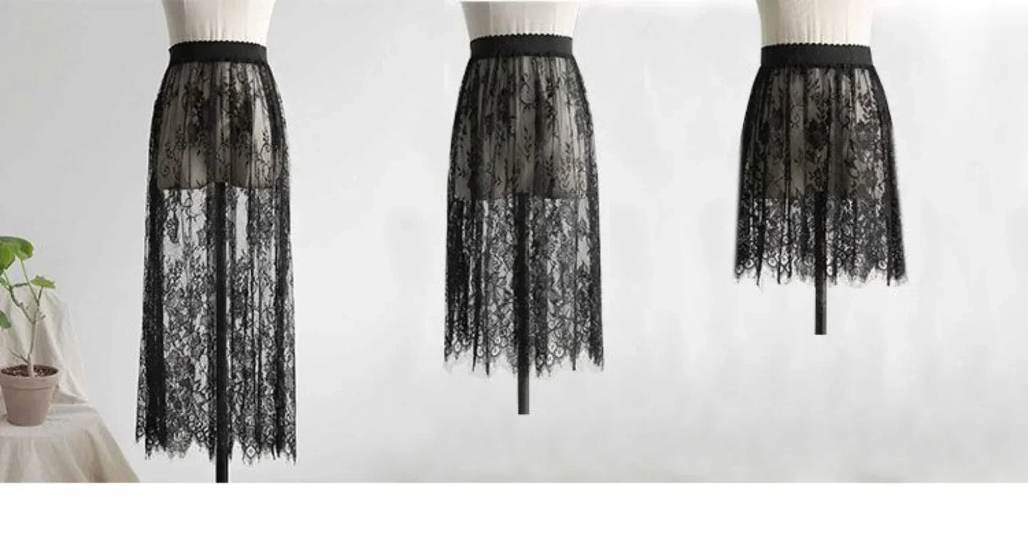 Fashion Basic 2025 Underskirt Female Half Length Skirt Lace Slip Innerwear Short Skirt Women Half Slip Dress Petticoat