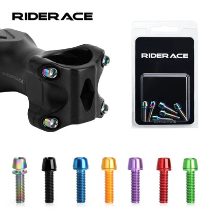 6pcs/set Bicycle Handlebar Screws Titanium-plated Colorful Steel M5*18MM MTB Bike Handle bar Stem Riser Screw In Bolts