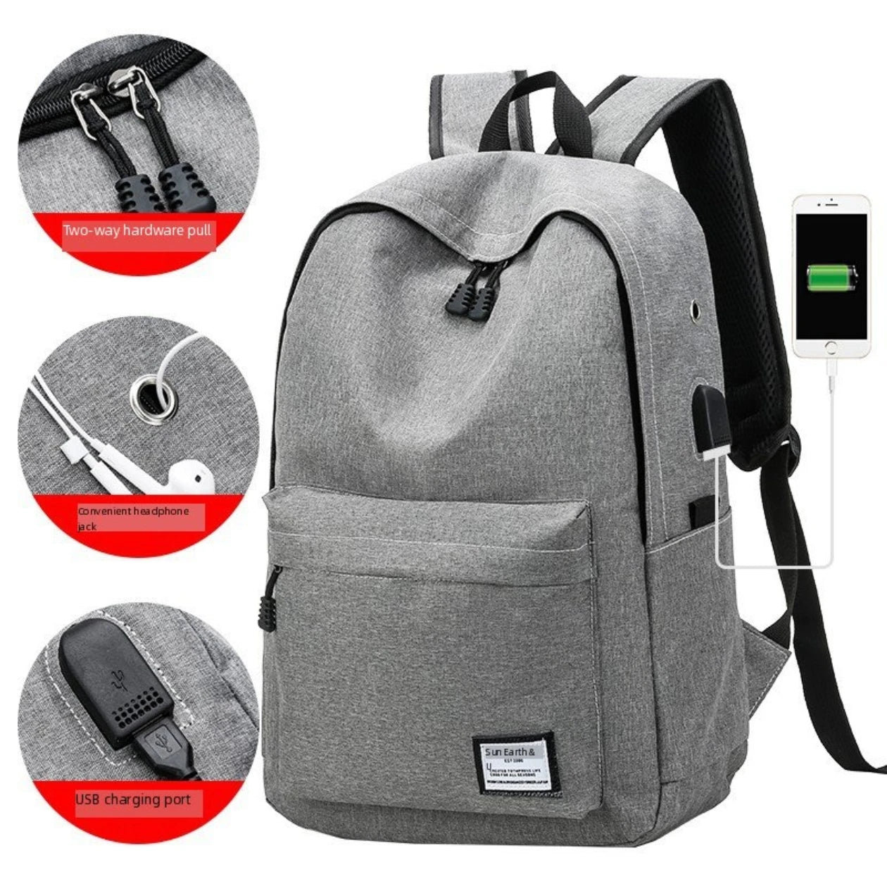 Trendy men and women Minimalist Backpack Versatile Backpack Large Capacity Student Backpack Computer Travel Bag Washable