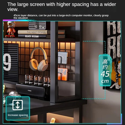 Storage Desktop Gaming Table European Wooden Computer Desks Home Office Furniture Student Writing Desk Integrated Desk Bookshelf