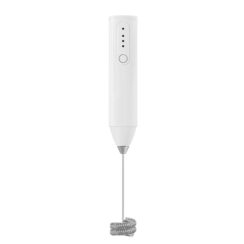 Automatic Stainless Steel Handheld Whisk Mini Portable Blender with 3 Speed Adjustable USB Rechargeable Milk Frother for Kitchen
