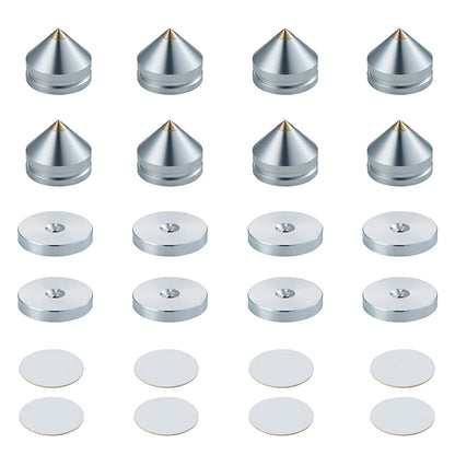 Pailvens loudspeaker Spikes 8 Series Set loudspeaker Alu Alloy Feet Subwoofer Feet 16x Adhesive Pads Speaker Stand