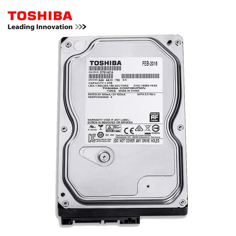 LS Toshiba Desktop Hard Drive 3.5-Inch Built-In Mechanical Hard Drive SATA3 6Gb/S Hard Drive 500GB 1TB 2TB 5700-7200 RPM Buffer