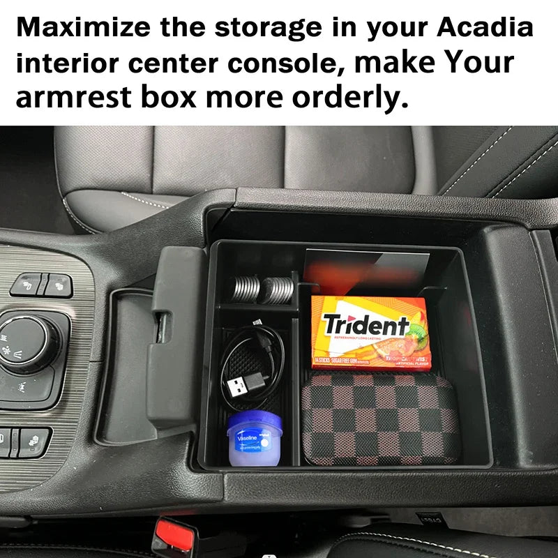 Car Accessories Center Console Organizer 2017- 2023 Car Interior Accessories Armrest Storage Tray Stowing Tidying For GMC Acadia