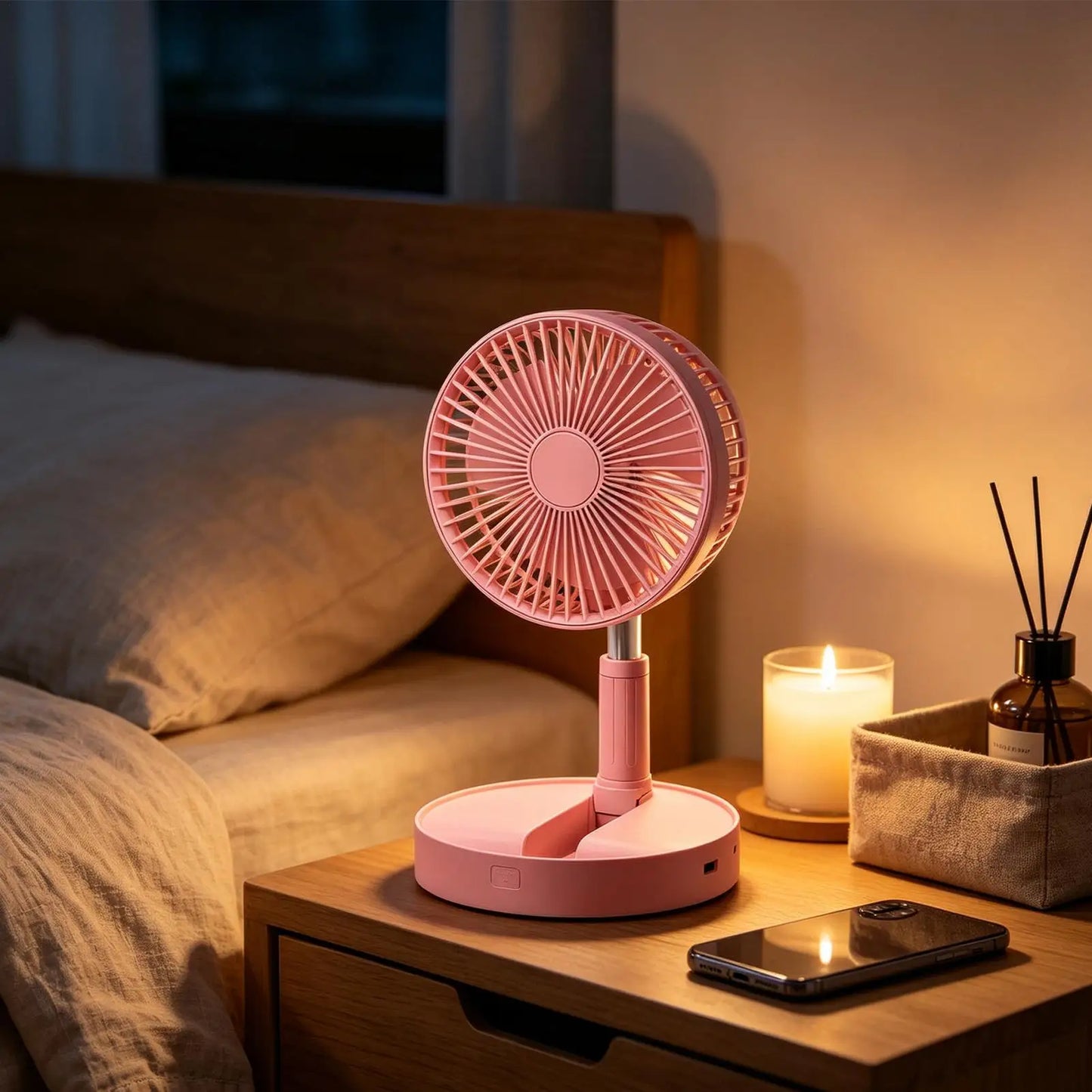 Portable Standing Fan 185-Degree Tilt Air Blower Silent Foldable Rechargeable Standing Fan For Home Outdoor Camping Travel Patio
