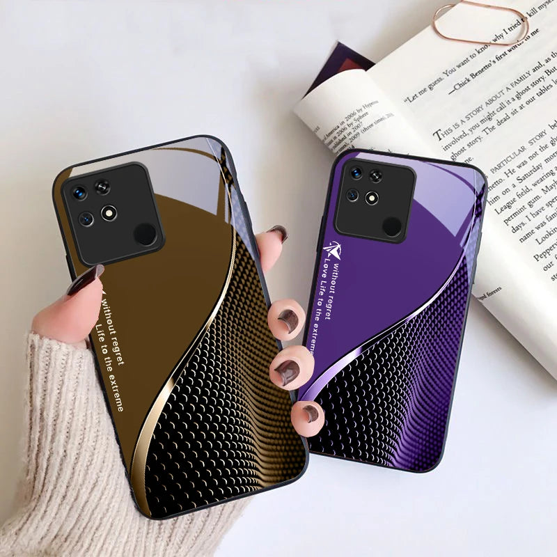 Gradient flowing light For Xiaomi Mi 9 SE 12 12T 13 13T 14 Pro 11 A3 2 6X Pocophone F1 10T Lite 5G Mix 2S Black glass phone case