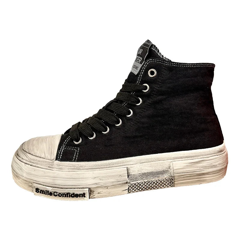 Casual canvas men's shoes Trendy and versatile designer styles Fashion Party Personalized shoes for young people Thick soled
