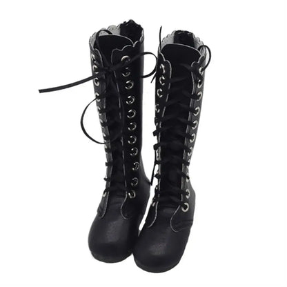 Dolls Accessories PU Leather Dolls Shoes Handmade Fashion Doll High Boots Casual Cute Doll High-heeled Shoes 60cm Dolls