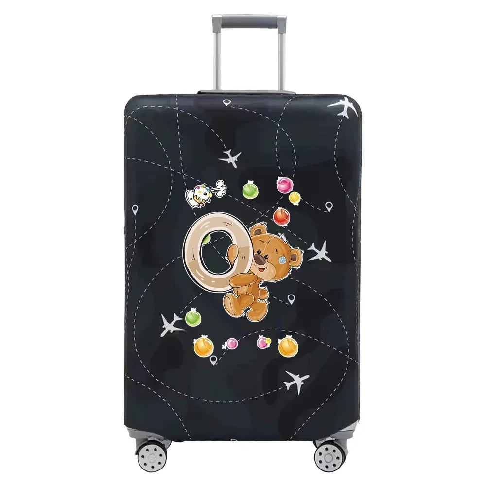 Travel Suitcase Set Is Suitable for 18-32 Inch Stretch Fabric Covers Travel Accessories Luggage Protection Covers Bear Printing