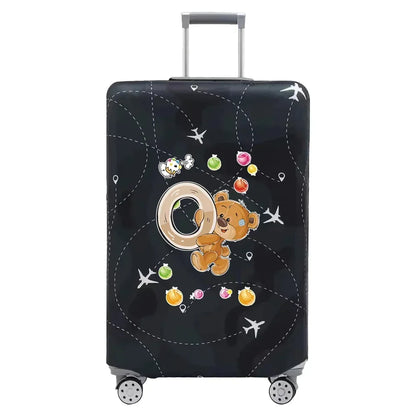 Travel Suitcase Set Is Suitable for 18-32 Inch Stretch Fabric Covers Travel Accessories Luggage Protection Covers Bear Printing