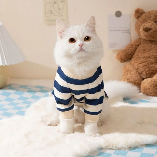 Cartoon Pattern Kawaii Pet Clothes Keep Warm Cotton Winter Puppy Clothes Striped Pajamas Animal Clothing Dog Jumpsuits Corgi