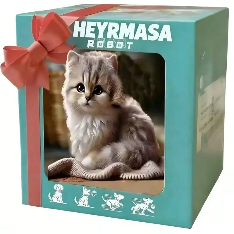 Smart Electric Plush Cat Toy Realistic Walking Purring Stuffed Animal Cute Interactive Pet Doll Kids Birthday for Boys Girls