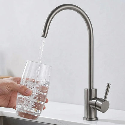 304 Stainless Steel Kitchen Filtered Faucet Direct Drinking Purifier Tap Single Cold Water Sink Faucet Home Water Filtration