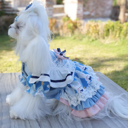 2025 Spring Summer Dog Clothes Thin Puppy Dress Lolita Luxury Dog Clothing chihuahua Apparel Dresses Pet Costume for Small Dogs