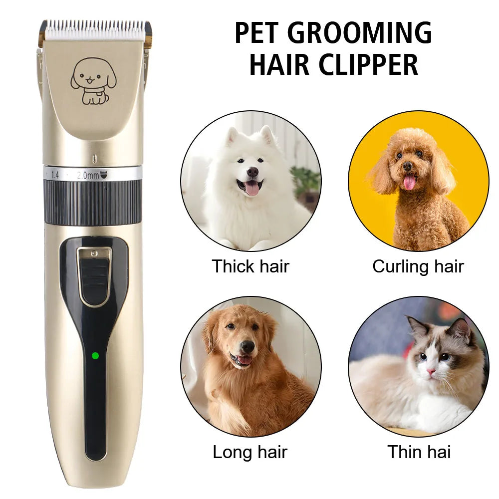 For Rabbit Dog Cat Puppy Grooming Clipper Cutter Pet Supplies Pet Hair Clipper Electric Scissors Haircut Trimmer Shaver Set