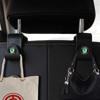 2Pcs Auto Seat Hook Storage Hanger Car Accessories For Skoda Octavia 2 3 A5 KAMIQ KODIAQ SUPERB RAPID FABIA YETI 2020 2021 2024