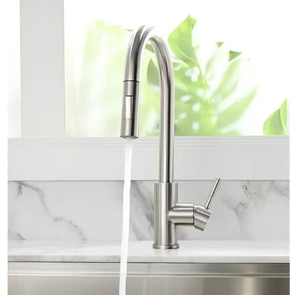 Kitchen Faucet Flexible Pull Out 2 Modes Nozzle Hot Cold Water Mixer Tap Deck Mounted Sprayer and Stream SUS 304 Faucets