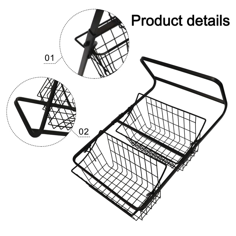 Kitchen Organizer 2 Tier Storage Rack Easy To Clean Material Maximized Countertop Space For Pantry Organization