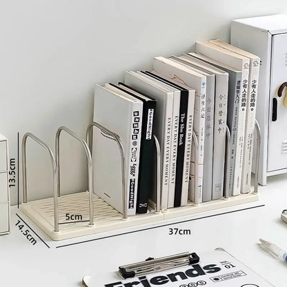 Desktop Bookshelf  Non-Slip Base Modern Minimalist Office Desk Organizer Shelf Study Table Storage Rack