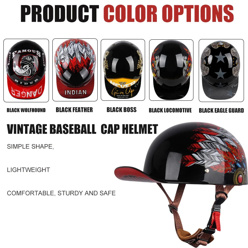 Motorcycle Helmet Electric Vehicle Riding Locomotive for Retro Half Helmet Four Seasons Universal Helmet Helmet