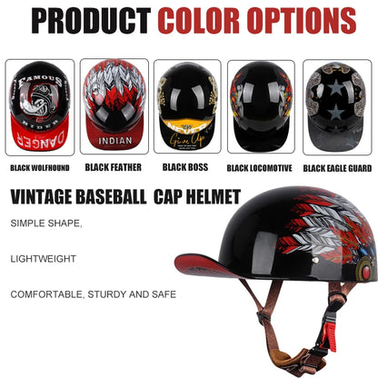 Motorcycle Helmet Electric Vehicle Riding Locomotive for Retro Half Helmet Four Seasons Universal Helmet Helmet