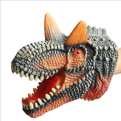 Pet Cat Dog Teasing Hand Puppets Dinosaur head Model Toy T-Rex Dino Jurass Shark Tiger Park Dolls Dinosaur Worlds Soft Plush Toy