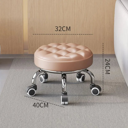 Universal Wheel Stool for Household Use, with Wheels for Wiping the Floor, Small Stool for Learning to Walk with Children