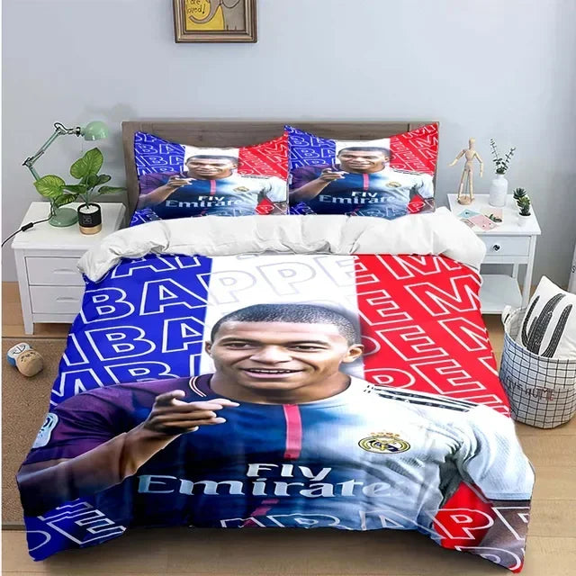 Fashion Football M-Mbappe Digital Printing Bedding Set Duvet Cover Comforter Bed  Youth Kids Girl Boys Birthday Gift