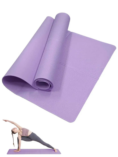 4 mm Anti-Slip Yoga M4mm Anti‑Slip Yoga Mat Portable Fitnesat Portable Fitness Workout Mat For Pilates Home Gym Ladies Exercise