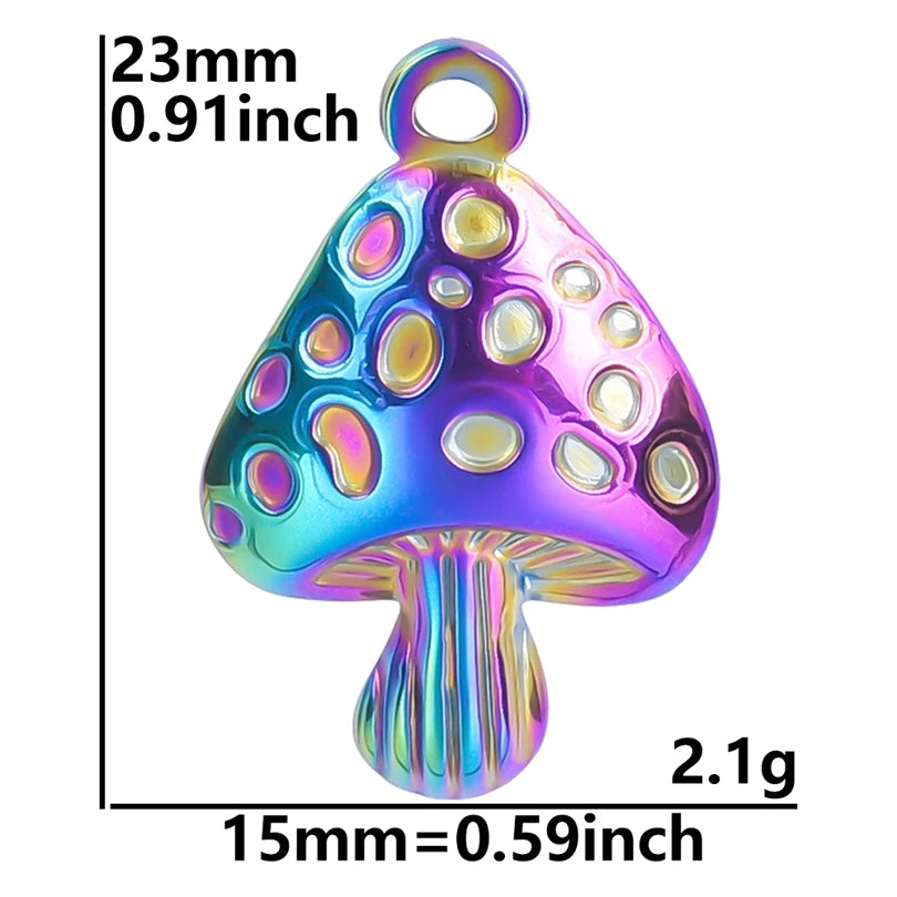 Color Brief Fashion Sense Of Design Pendant Mushroom Chain Heart-Shaped Feather Plant Rose  Marine Dolphin Pendants Diy Jewelry